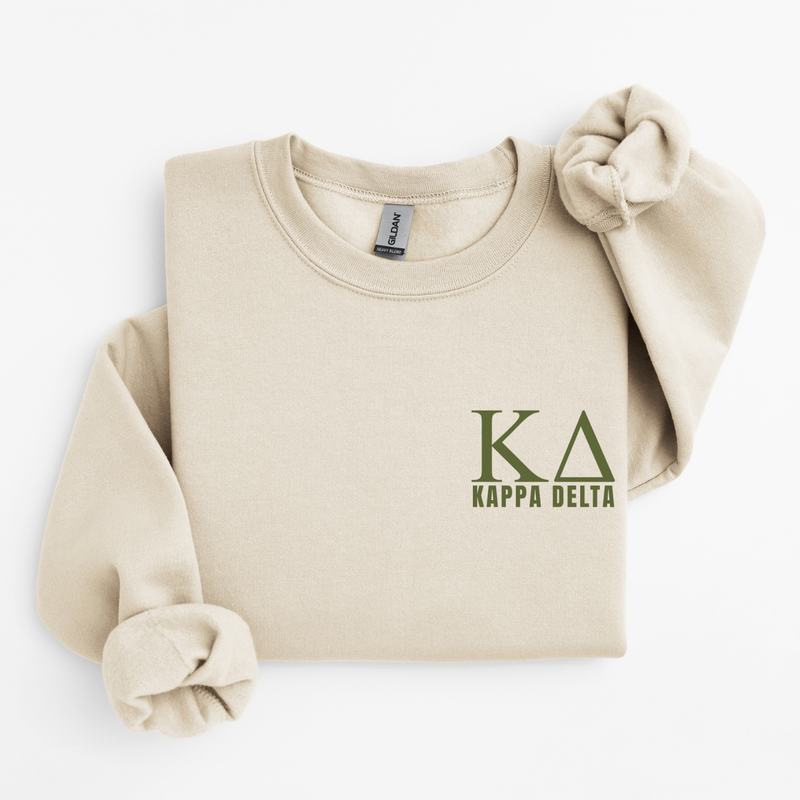 Kappa Delta Green Letters Sweater
