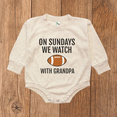 On Sundays We Watch Football with Grandpa Bubble Romper