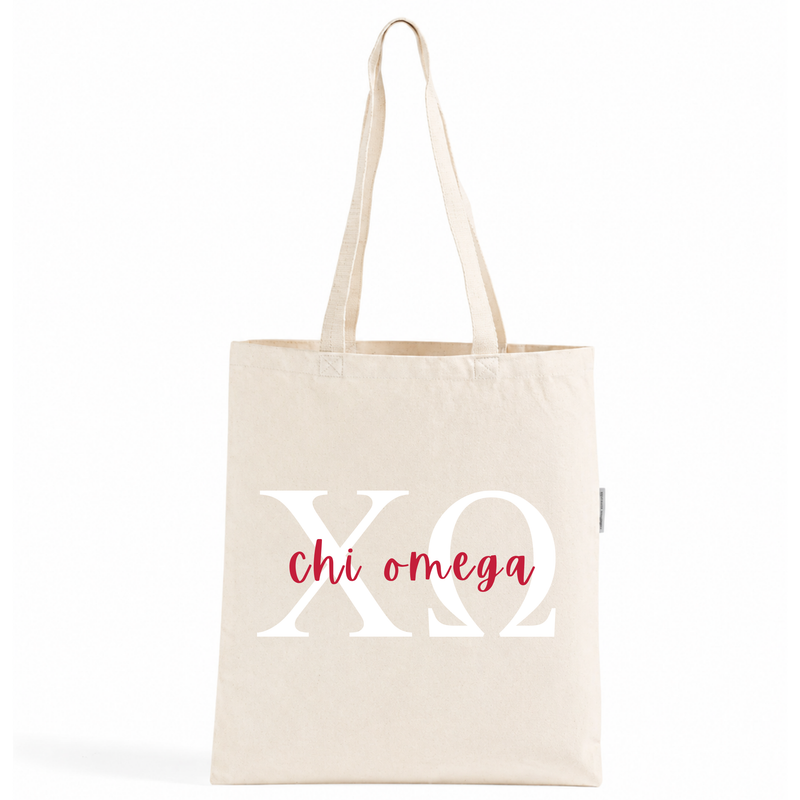 Chi Omega Classic Letters Tote Bag