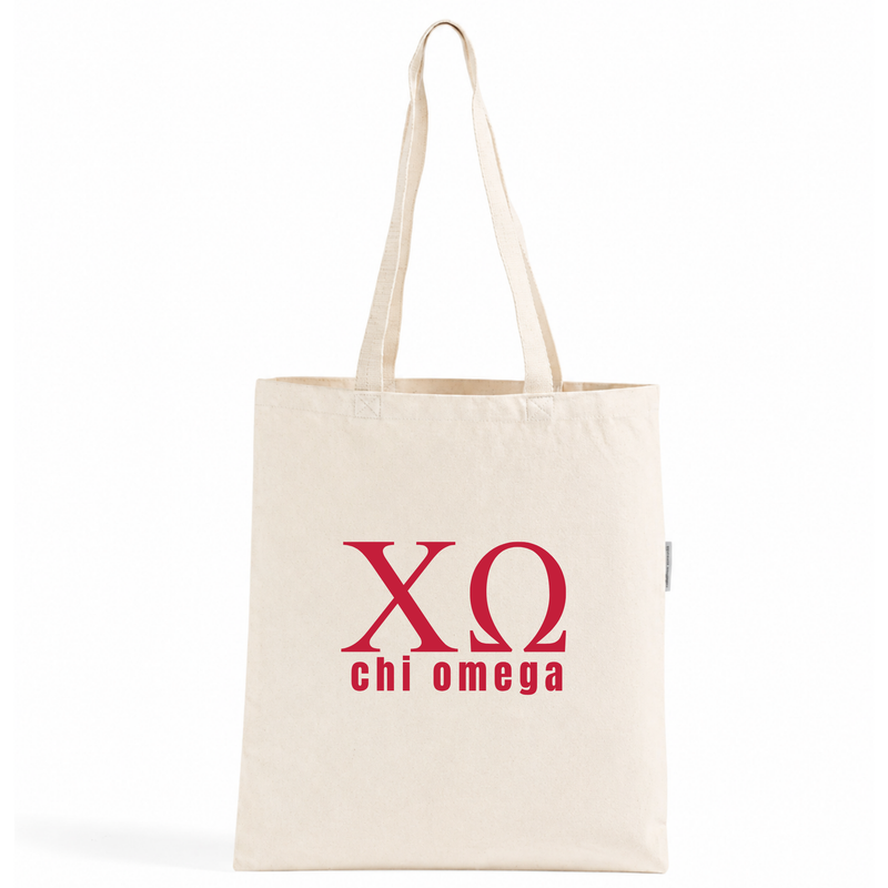Chi Omega Letters Tote Bag