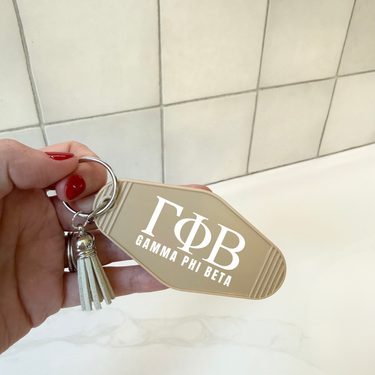 Gamma Phi Beta Letters Keychain with Tassel