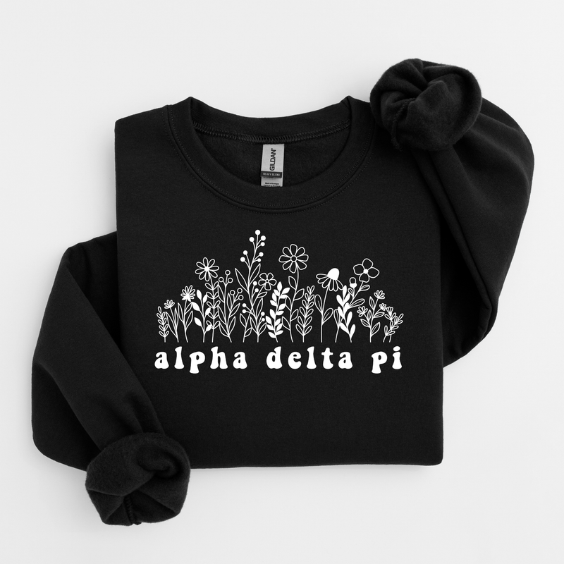 Alpha Delta Pi White Flowers Sweater