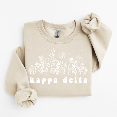 Kappa Delta White Flowers Sweater