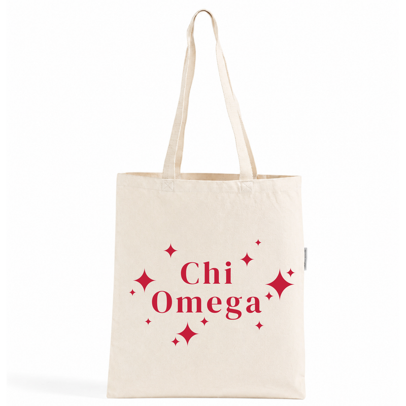 Chi Omega Stars Tote Bag