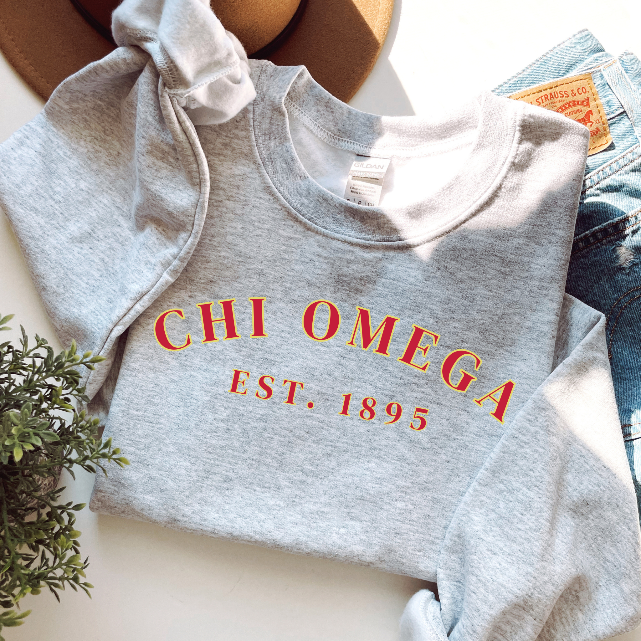 Chi Omega Est 1895 Cardinal Sweater