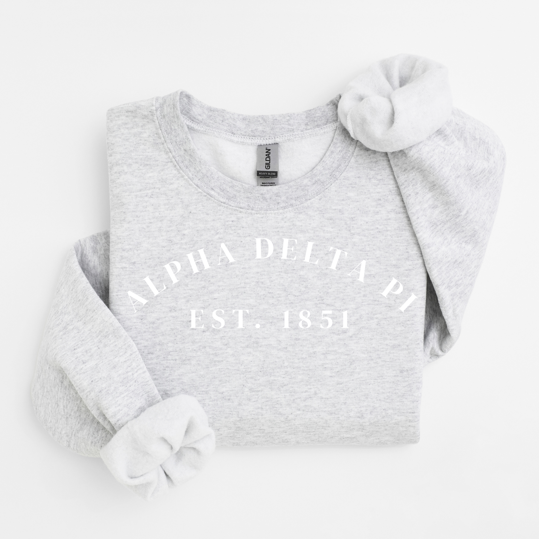 Alpha Delta Pi Est 1851 White Letters Sweater