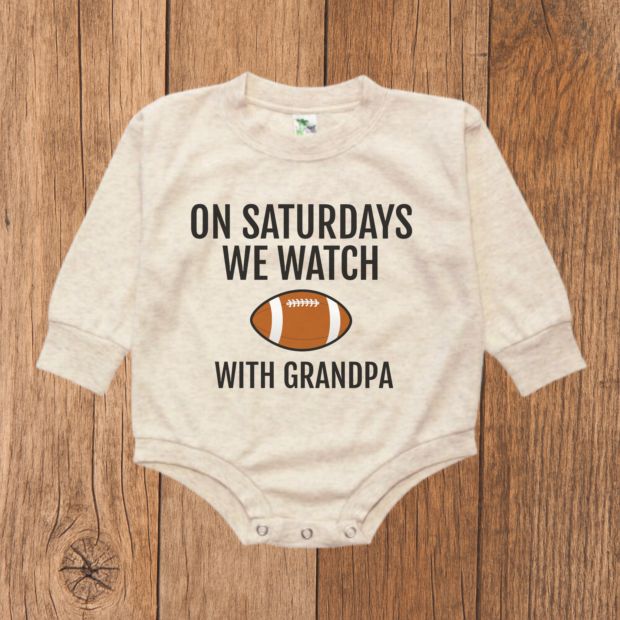 On Saturdays We Watch Football with Grandpa Bubble Romper