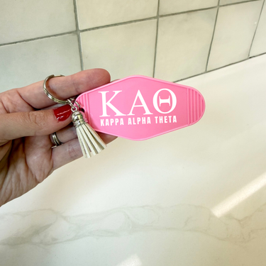 Kappa Alpha Theta Letters Keychain with Tassel