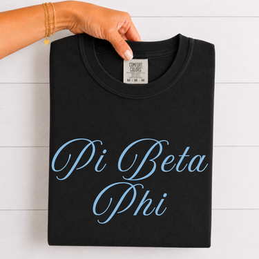 Pi Beta Phi Blue Script T-Shirt