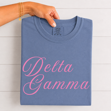 Delta Gamma Pink Script T-Shirt