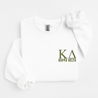 Kappa Delta Green Letters Sweater