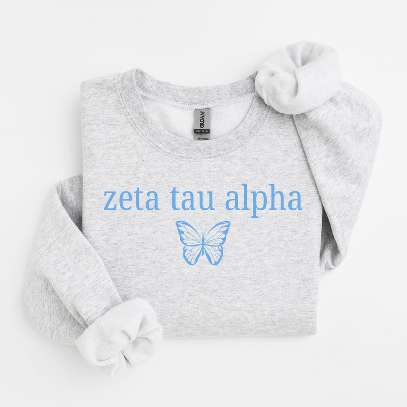 Zeta Tau Alpha Blue Butterfly Sweater