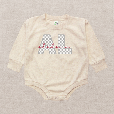 Checkered Alabama Bubble Romper