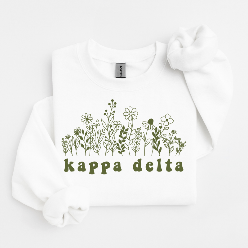 Kappa Delta Green Flowers Sweater