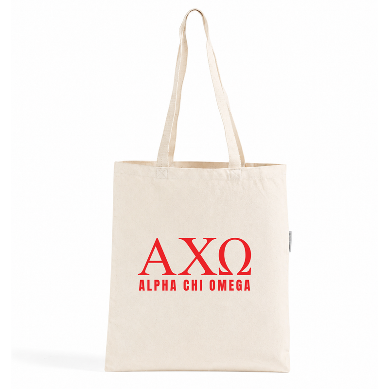Alpha Chi Omega Scarlet Letters Tote Bag