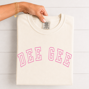 Dee Gee Pink Varsity Letters T-Shirt