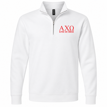 Alpha Chi Omega Scarlet Letters Quarter Zip Sweatshirt