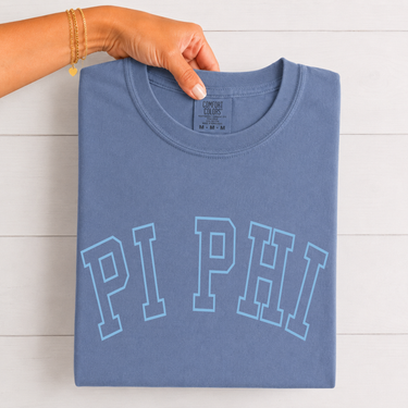 Pi Beta Phi Blue Varsity Letters T-Shirt