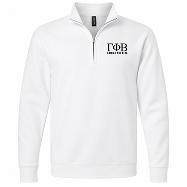Gamma Phi Beta Black Letters Quarter Zip Sweatshirt