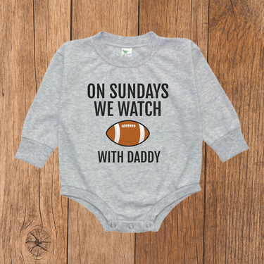 On Sundays We Watch Football with Daddy Bubble Romper