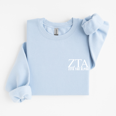 Zeta Tau Alpha White Letters Sweater