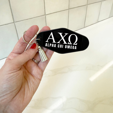 Alpha Chi Omega Letters Keychain with Tassel