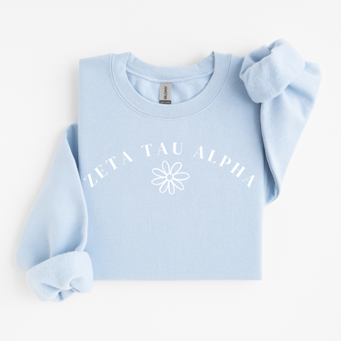 Zeta Tau Alpha White Flower Sweater