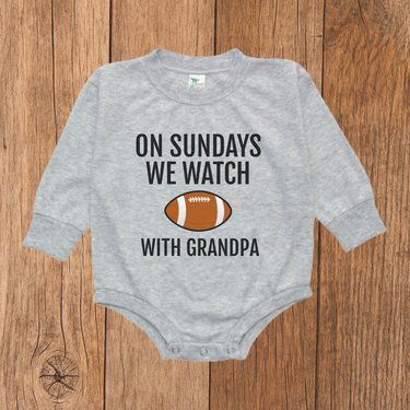 On Sundays We Watch Football with Grandpa Bubble Romper