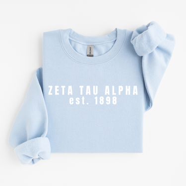 Zeta Tau Alpha White Collegiate Sweater