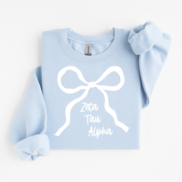Zeta Tau Alpha White Bow Sweater