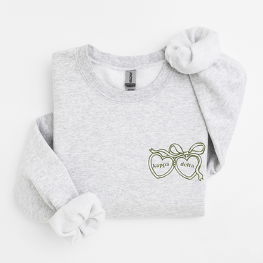 Kappa Delta Green Heart Locket Sweater