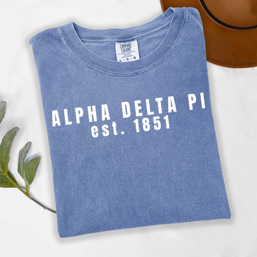 Alpha Delta Pi 1851 White Letters T-Shirt