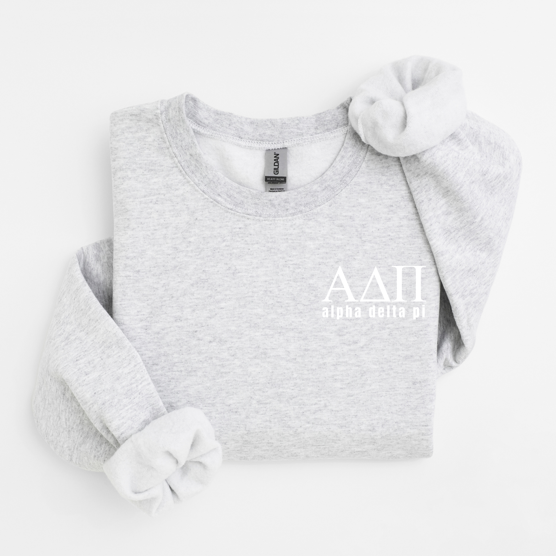 Alpha Delta Pi White Letters Sweater