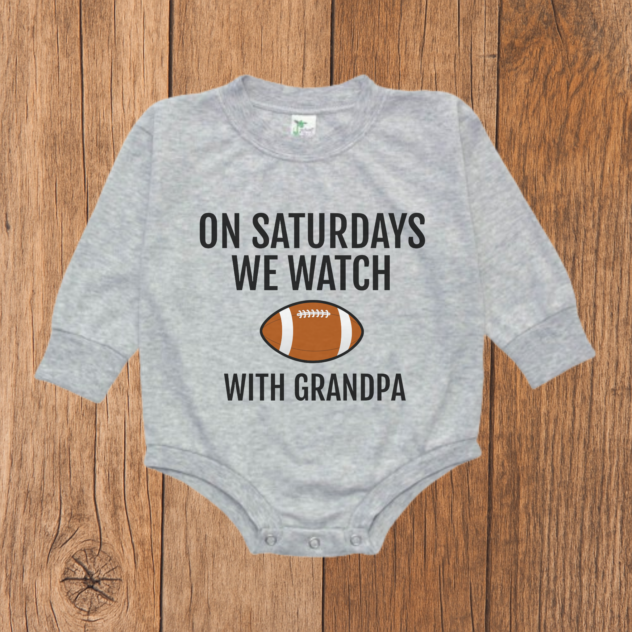 On Saturdays We Watch Football with Grandpa Bubble Romper
