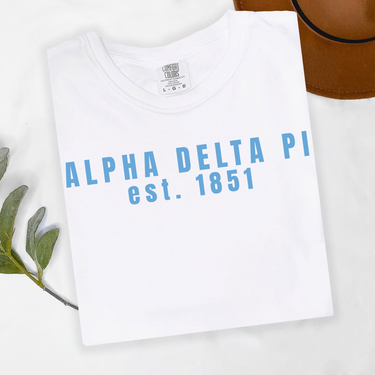Alpha Delta Pi 1851 Blue Letters T-Shirt