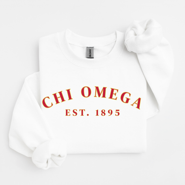 Chi Omega Est 1895 Cardinal Sweater