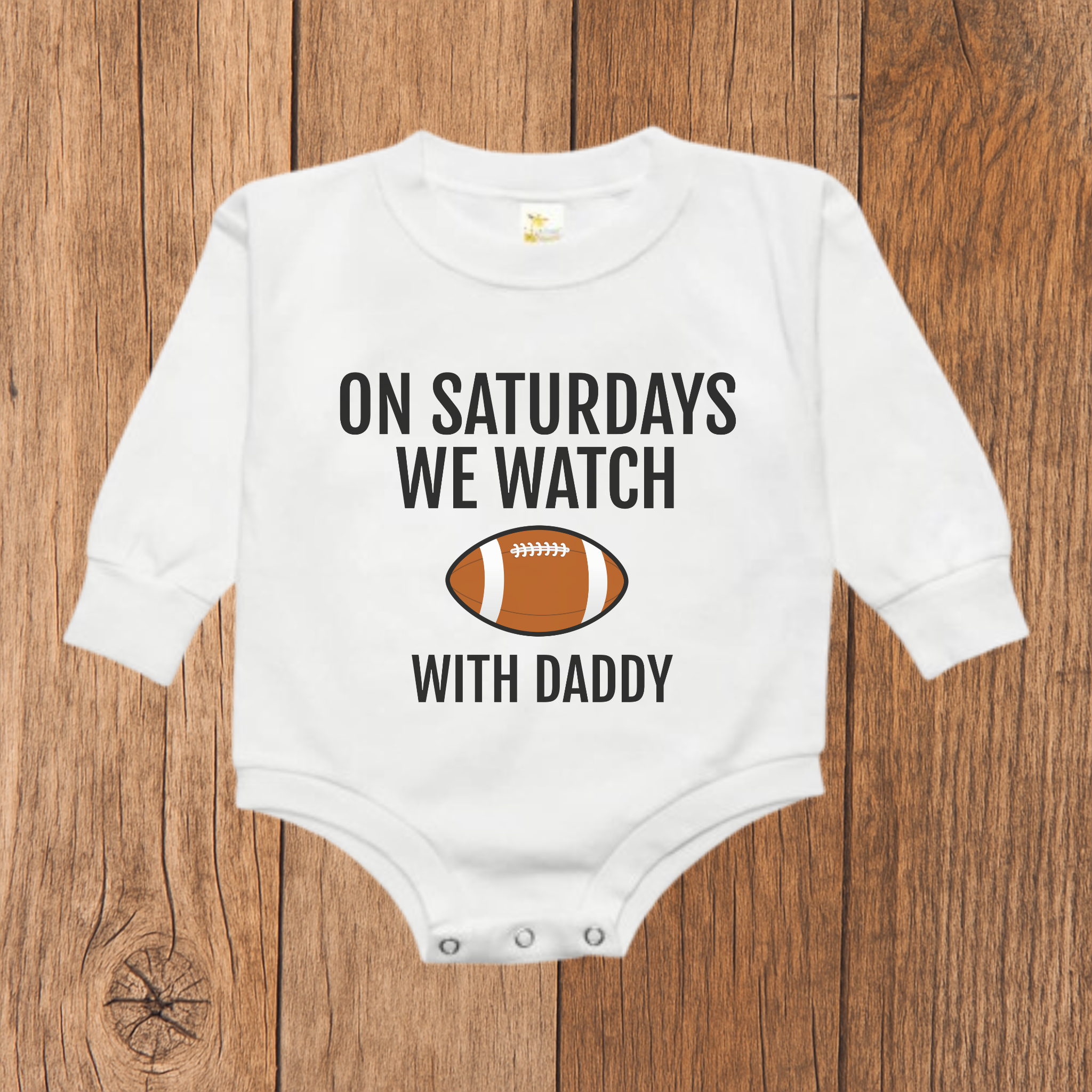 On Saturdays We Watch Football with Daddy Bubble Romper