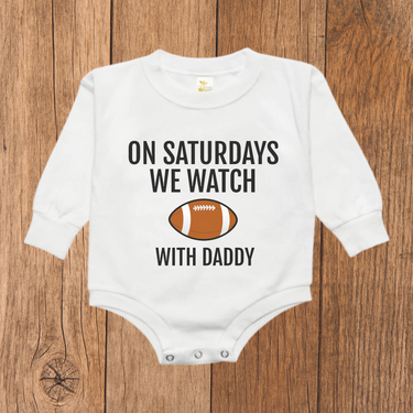 On Saturdays We Watch Football with Daddy Bubble Romper
