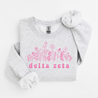 Delta Zeta Pink Flowers Sweater