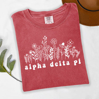 Alpha Delta Pi White Flowers T-Shirt
