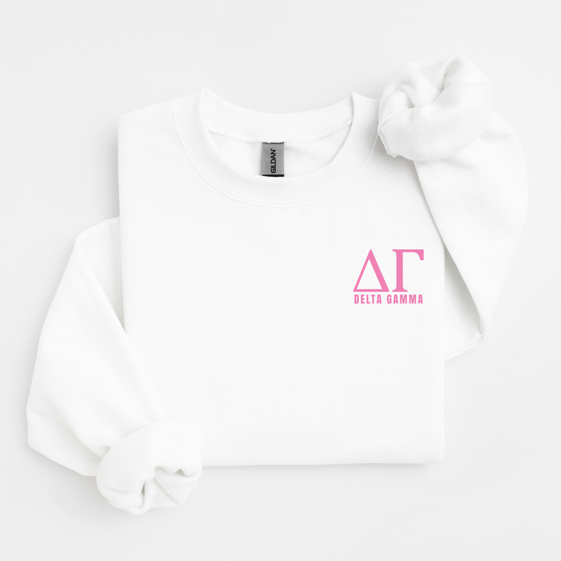 Delta Gamma Pink Letters Sweater