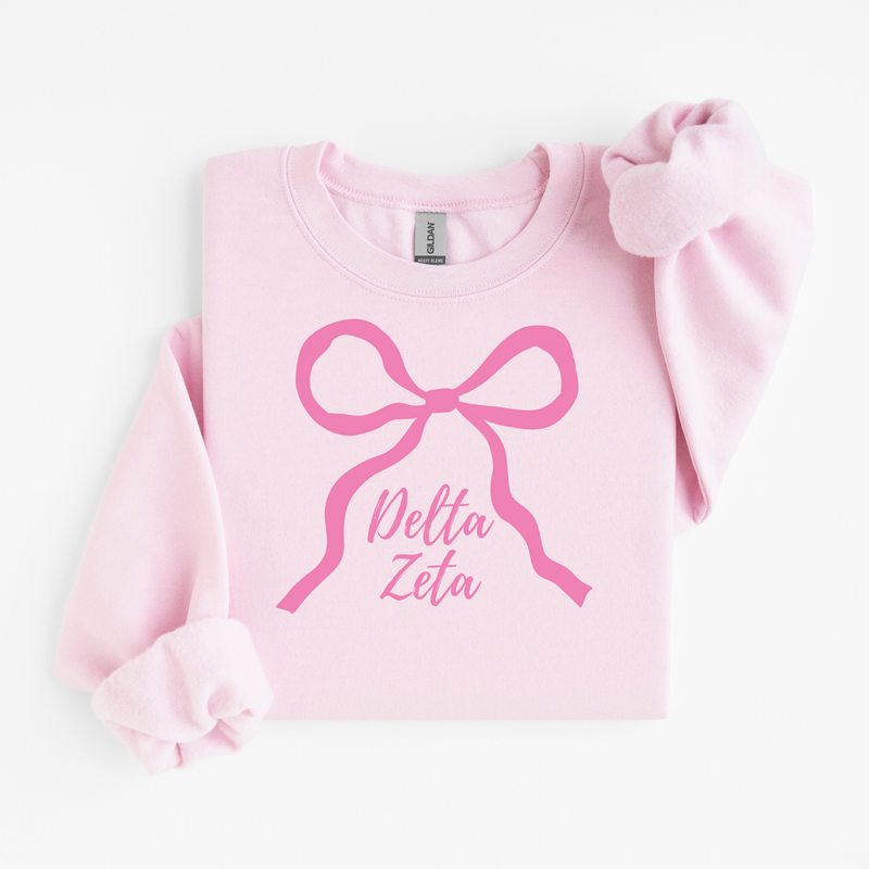 Delta Zeta Pink Bow Sweater