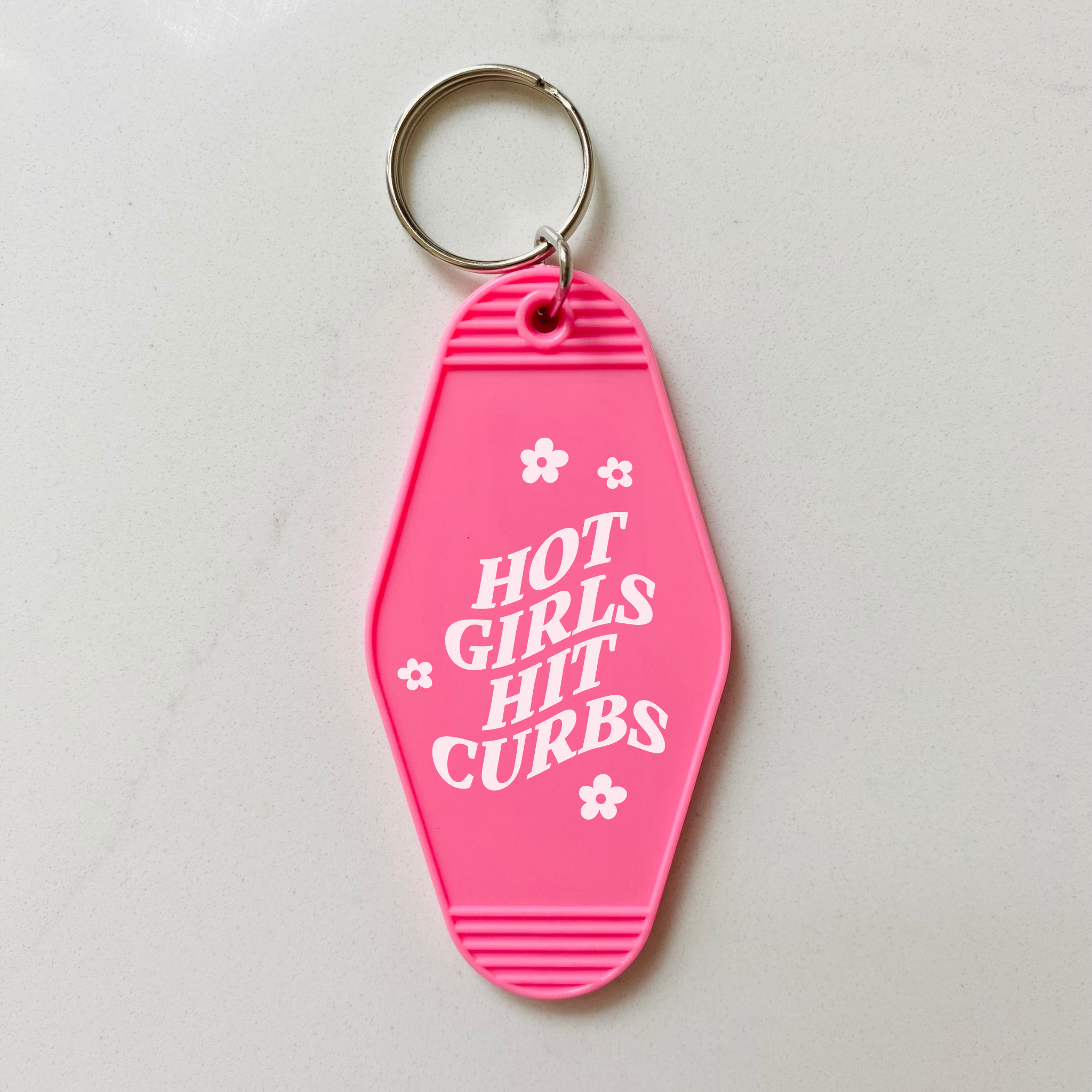 Hot Girls Hit Curbs Motel Keychain