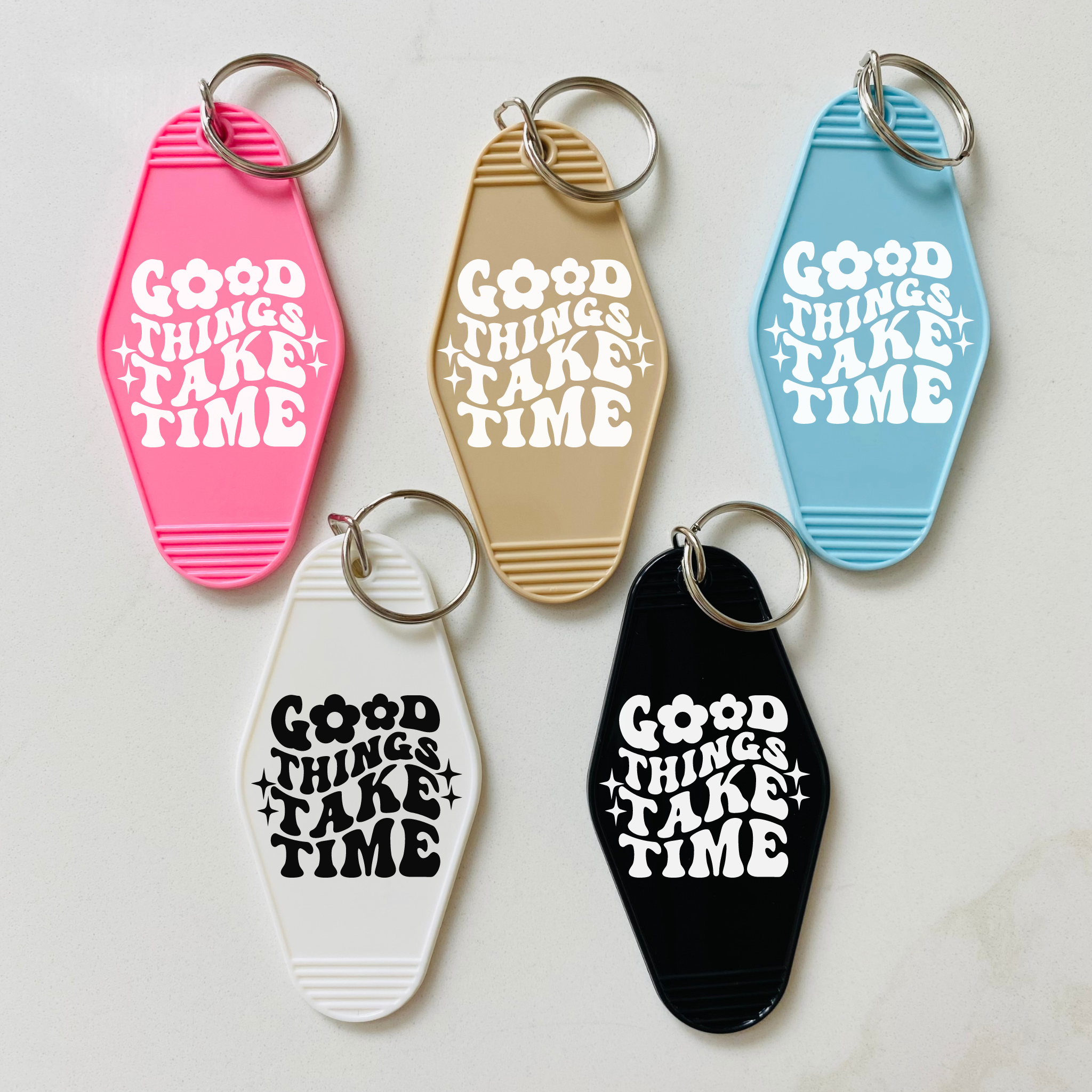 Good Things Take Time Motel Keychain