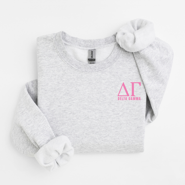 Delta Gamma Pink Letters Sweater