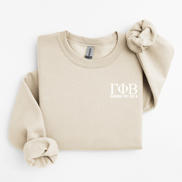 Gamma Phi Beta White Letters Sweater