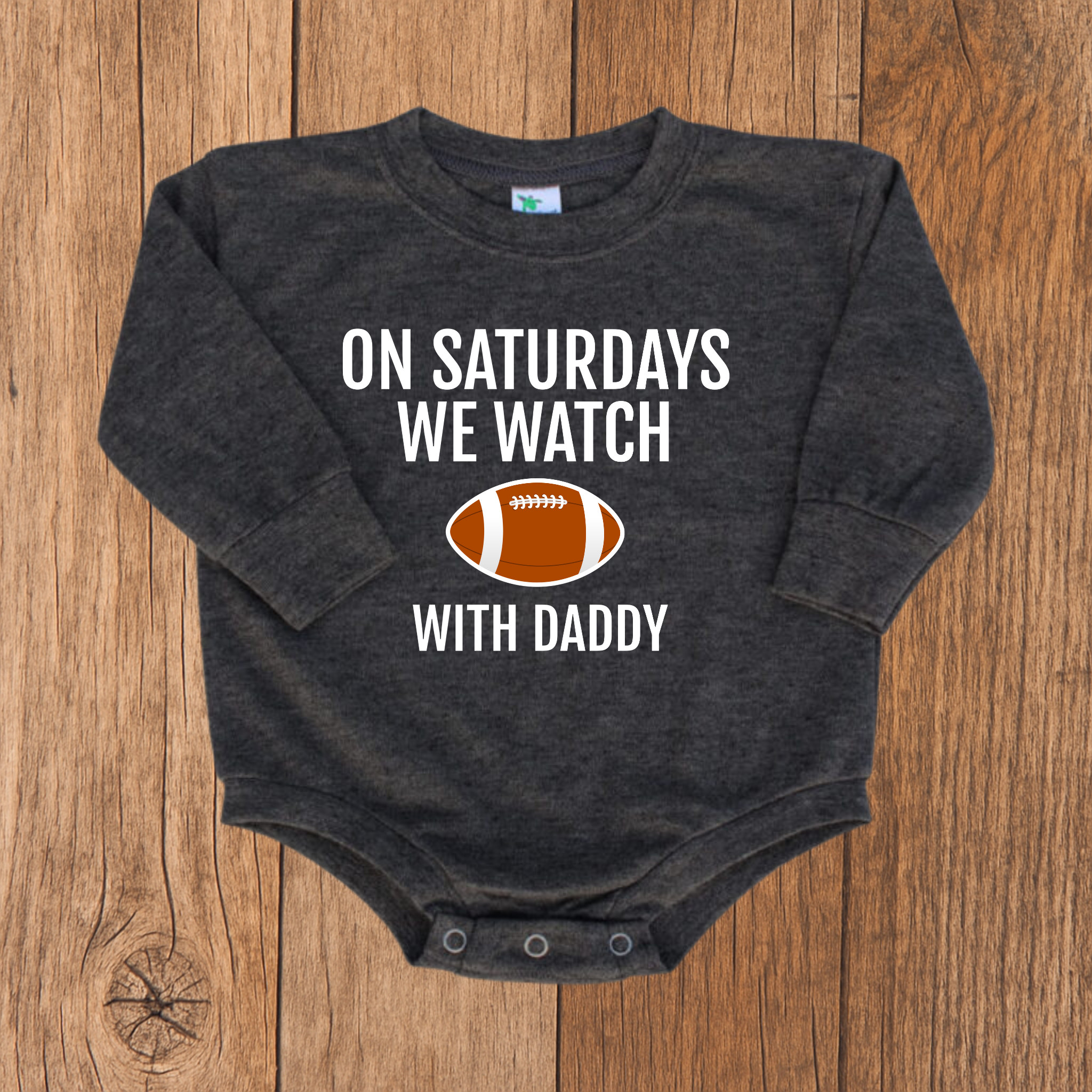 On Saturdays We Watch Football with Daddy Bubble Romper
