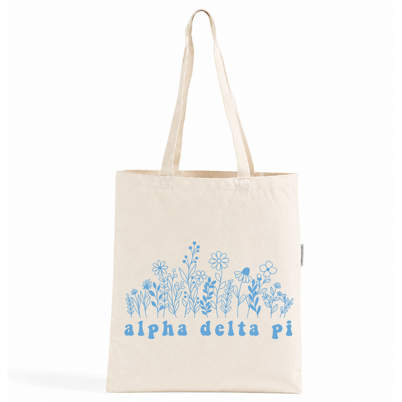 Alpha Delta Pi Flowers Tote Bag