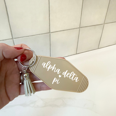 Alpha Delta Pi Heart Keychain with Tassel