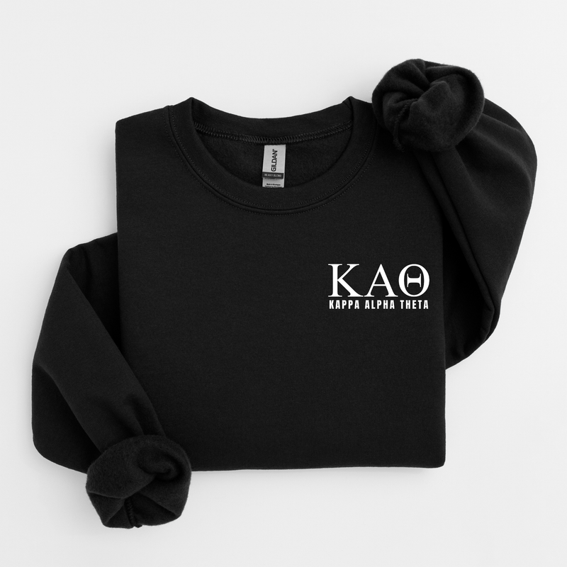 Kappa Alpha Theta White Letters Sweater